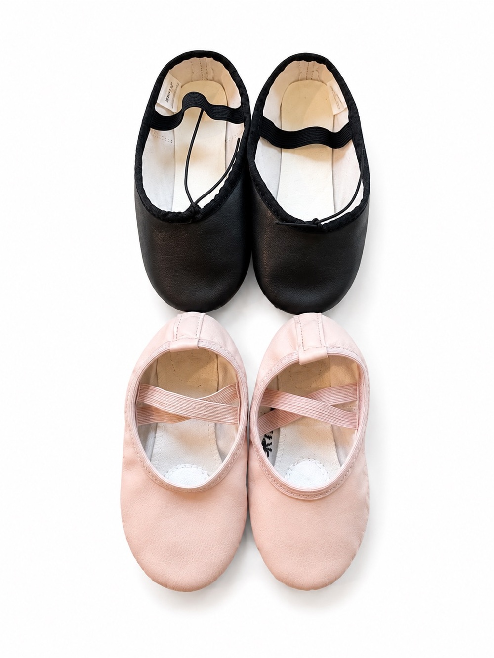 Girls Ballet Shoes Bundle Size 10 Pink Black Dance Slippers Flats 2 pair